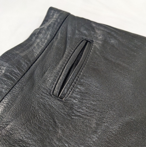 LIKE NEW Red Kid Genuine Leather Pants - Picture 5 of 8